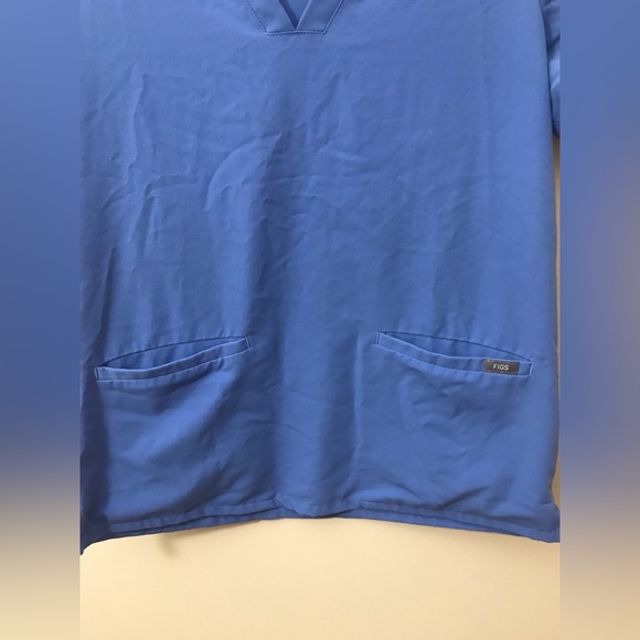 Figs Technical Womens Light Blue Scrub Two Pocket Style Top Size Small - Picture 4 of 12